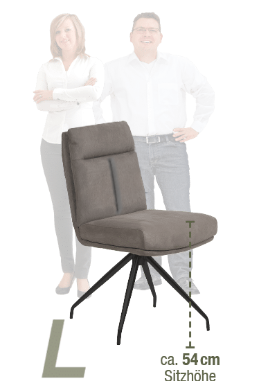 L TFK-Stuhl mit einer Sitzhöhe von ca. 54 cm